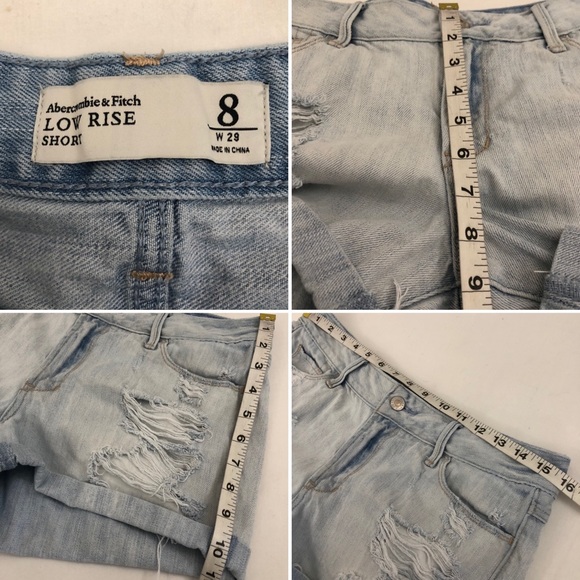 ABERCROMBIE & FITCH Sz 8 Cuffed Hem Jean Shorts - Picture 8 of 8